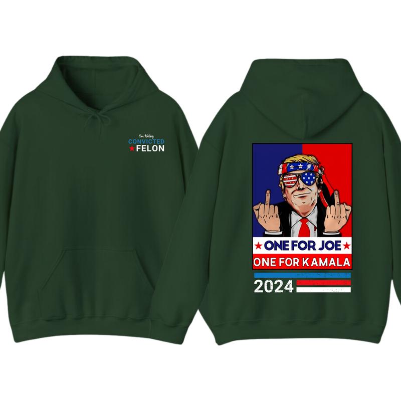 Trummmp Middle Fingers One For JOE One For Kamala 2024 2 Sided Hoodie, T-Shirt, Gift For Men And Woman, Trendy Shirt