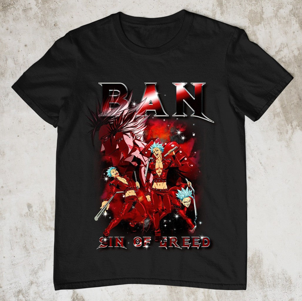 Anime Vintage 90s Ban Sin Of Greed Homage Anime The Seven Deadly Sins Anime Nanatsu No Taizai Anime Unisex T-Shirt