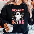 Say Hi Spooky Babe Halloween Ghost Spooky Vibes Halloween 2022 Unisex Sweatshirt