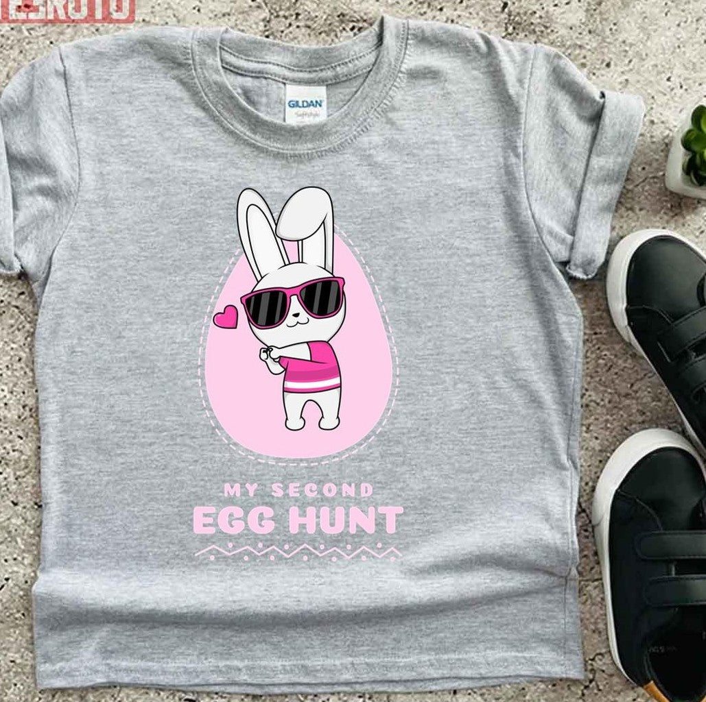 My Second Egg Hunt Easter Egg Hunt Pink Kid T-Shirt