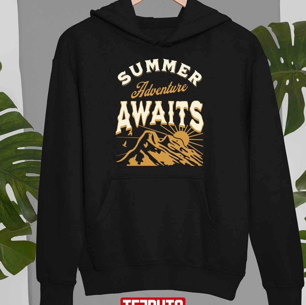 Sunset Summer Adventure Awaits Camper Unisex T-Shirt