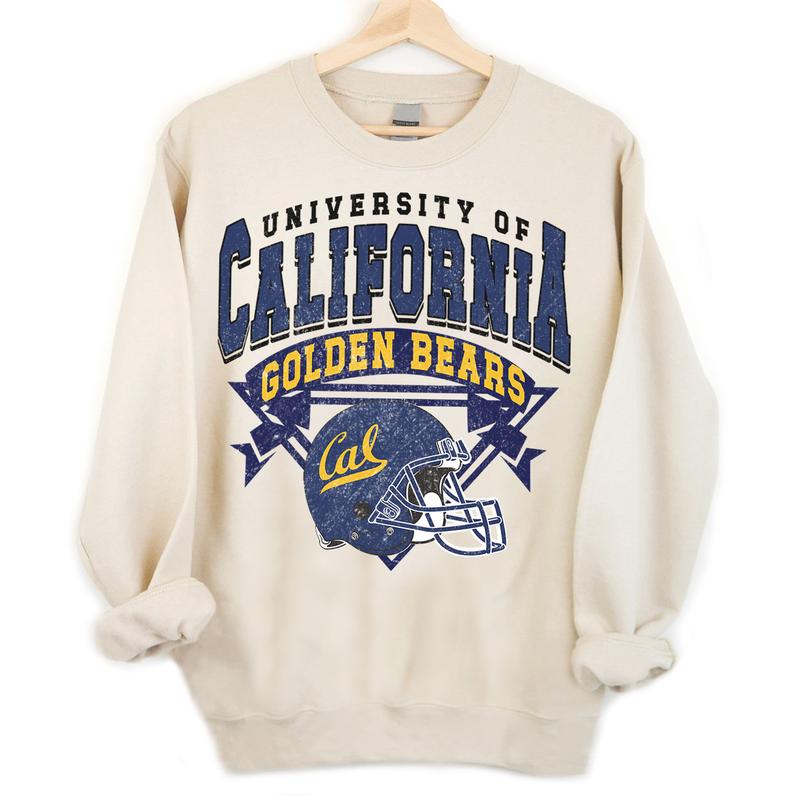 California Golden Bears Vintage NCAA Sweatshirt, Unisex Cal Football Shirt, Classic Sport Hoodie for Football Fans, Cotton Casual Shirt, T-Shirt