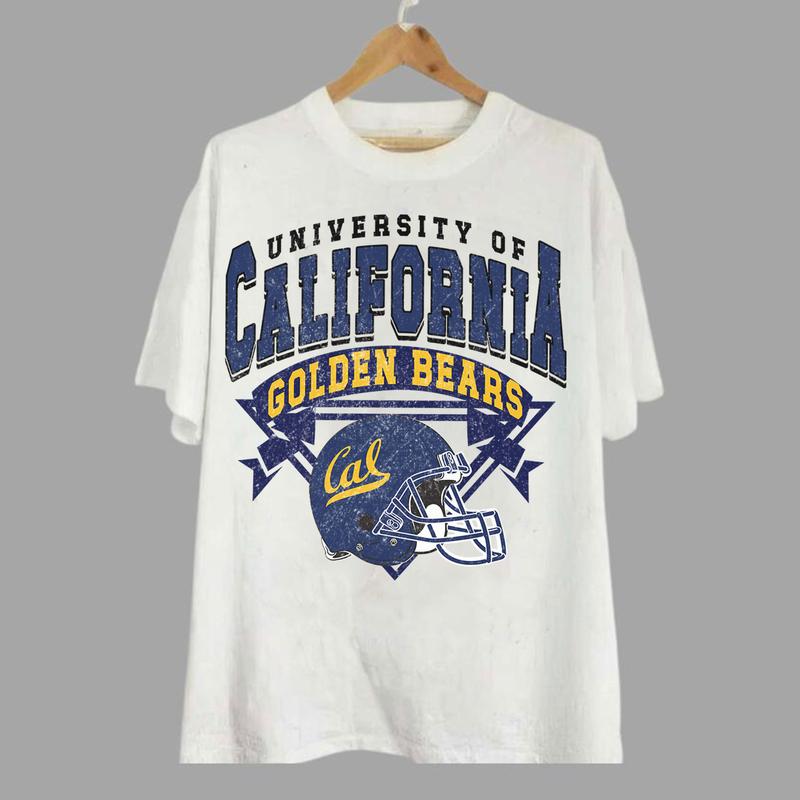 California Golden Bears Vintage NCAA Sweatshirt, Unisex Cal Football Shirt, Classic Sport Hoodie for Football Fans, Cotton Casual Shirt, T-Shirt