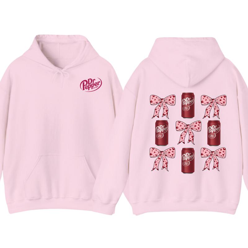 Dr Pepper Coquette Bow Pink  T-Shirt Hoodie, Full color, unisex