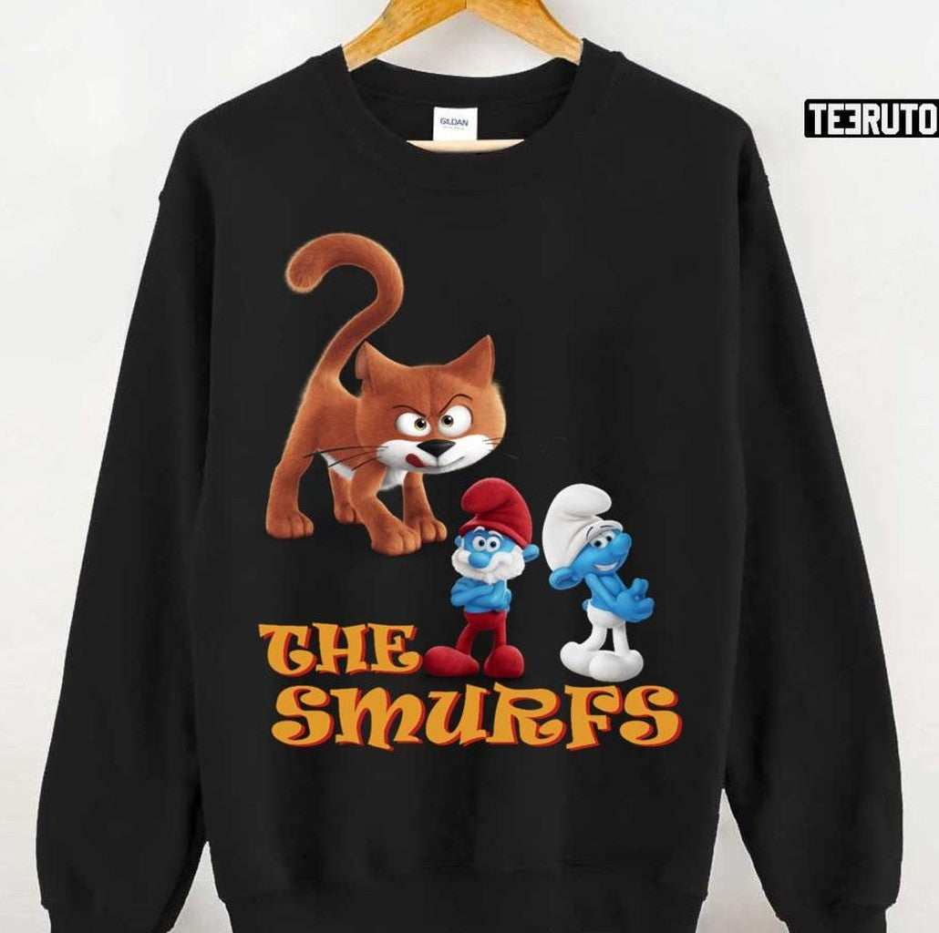 Smurf Cat Trolls And Orange Cat Unisex T-Shirt
