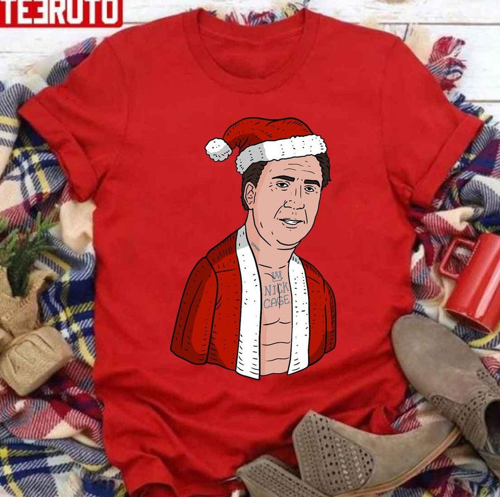 Nicolas Cage Christmas Santa Ugly Christmas Unisex T-Shirt