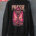 Prayer Skull In Fire Halloween Unisex Sweatshirt