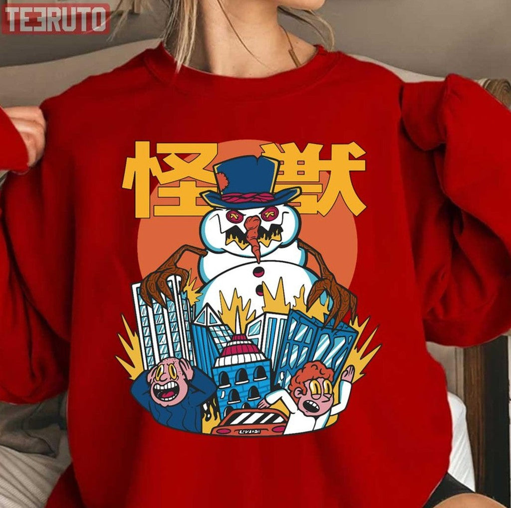 Monster Snowman Sunset Japanese Sweatshirt