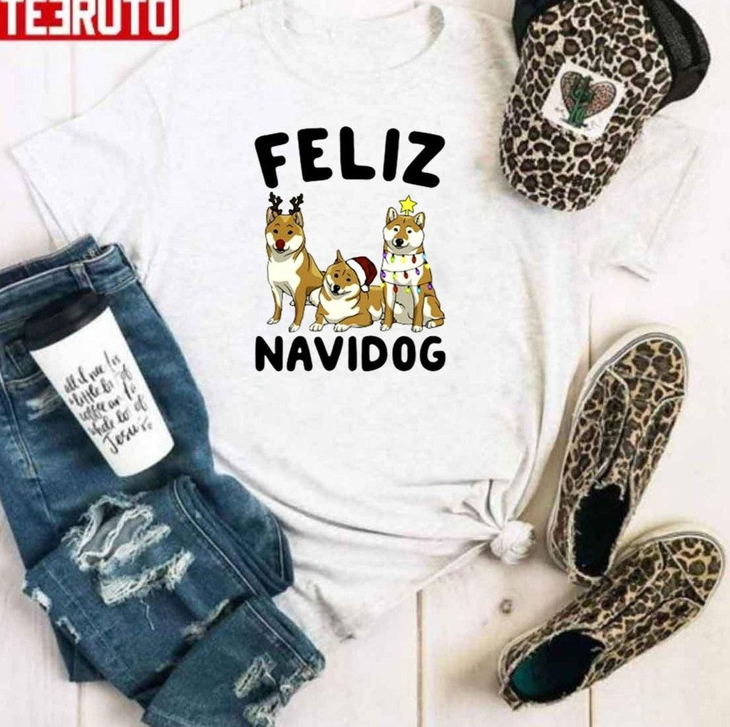 Shiba Inu Feliz Navidog Christmas Unisex Sweatshirt