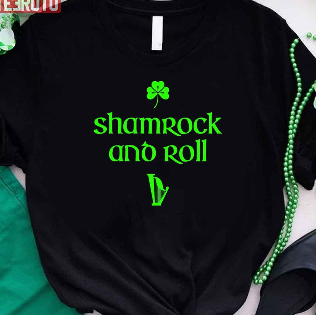 Shamrock And Roll Funny St Patricks Day Unisex T-Shirt