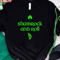 Shamrock And Roll Funny St Patricks Day Unisex T-Shirt