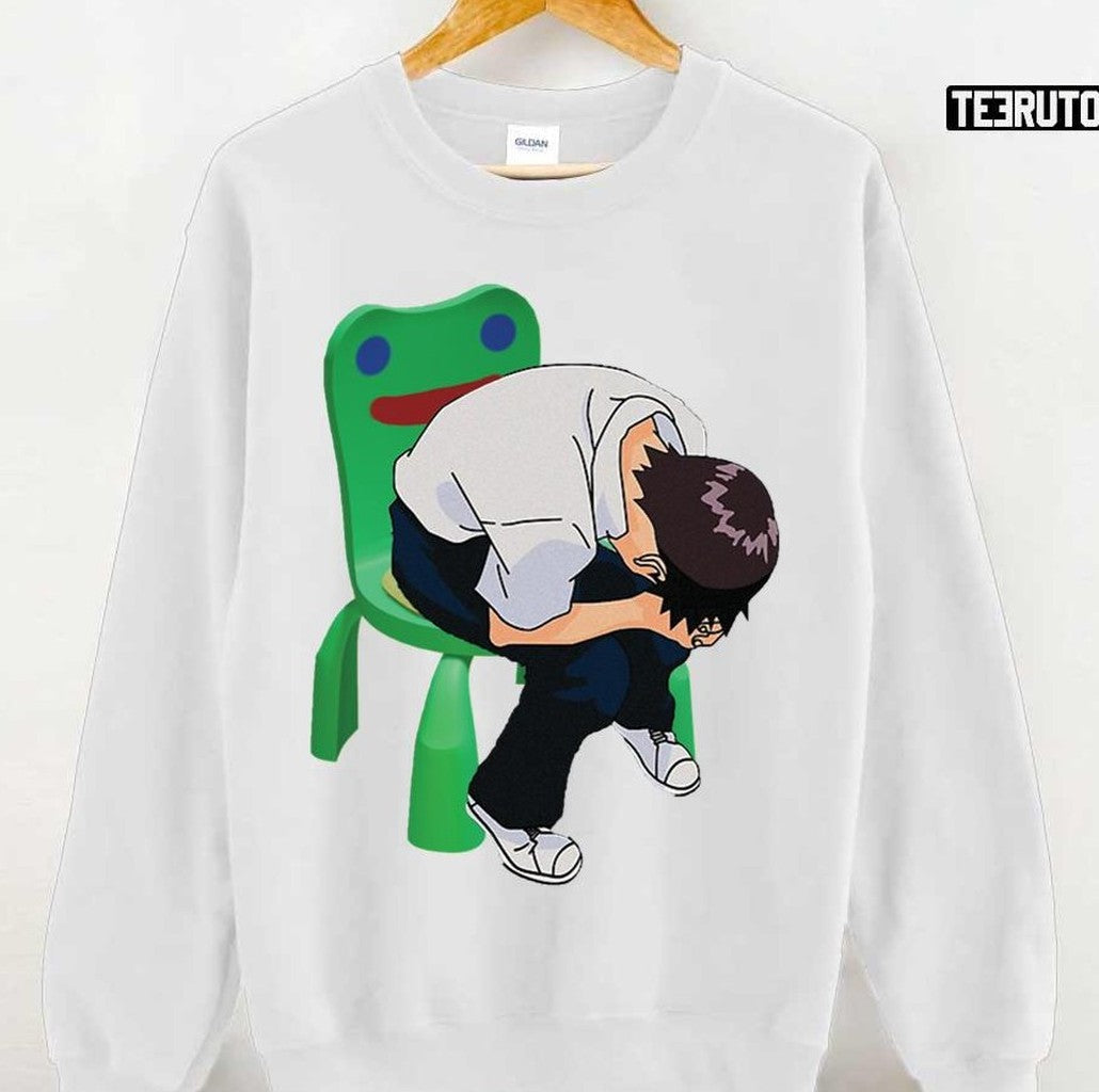 Shinji Ikari In The Froggy Chair Evangelion Anime Unisex Hoodie