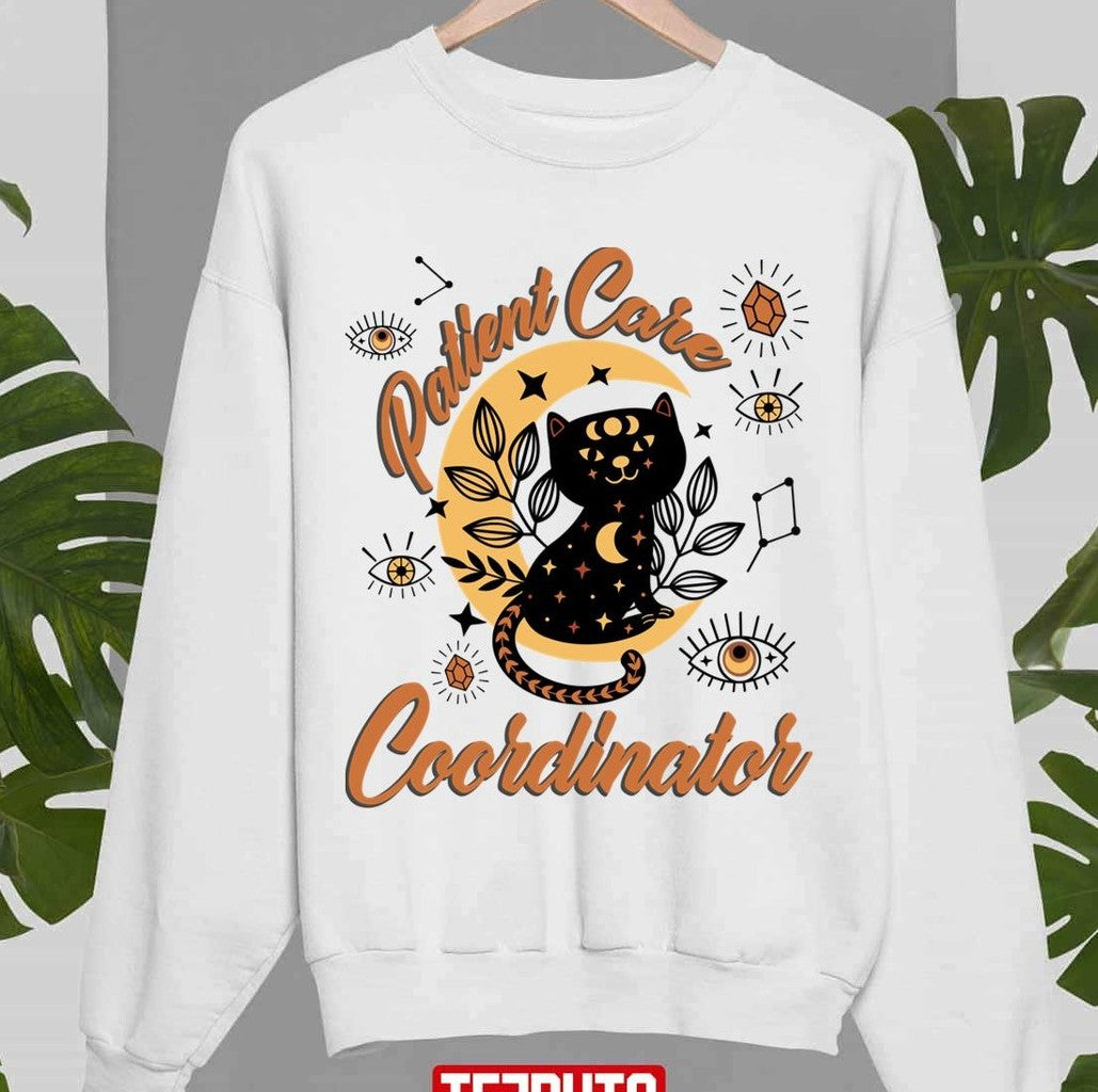Mystical Reiki Healer Spiritual Black Cat Patient Care Coordinator Unisex Sweatshirt