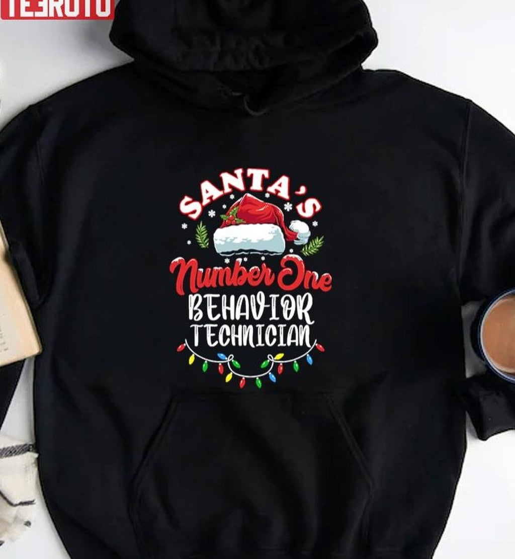 Santa's Number One Behavior Technician Funny Christmas Quote Unisex Sweatshirt