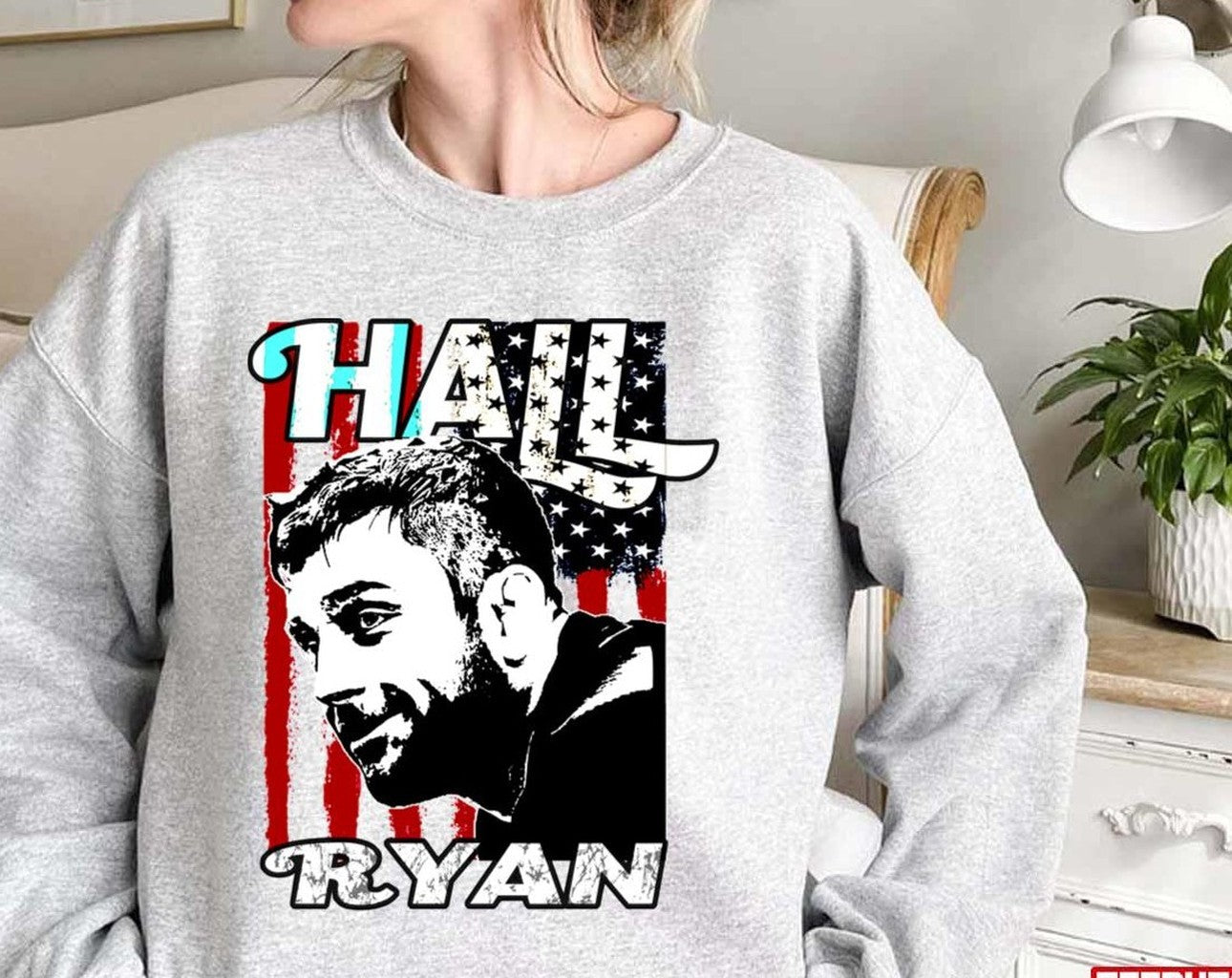 Ryan Hall 2022 Retro Vintage American Flag Unisex Sweatshirt
