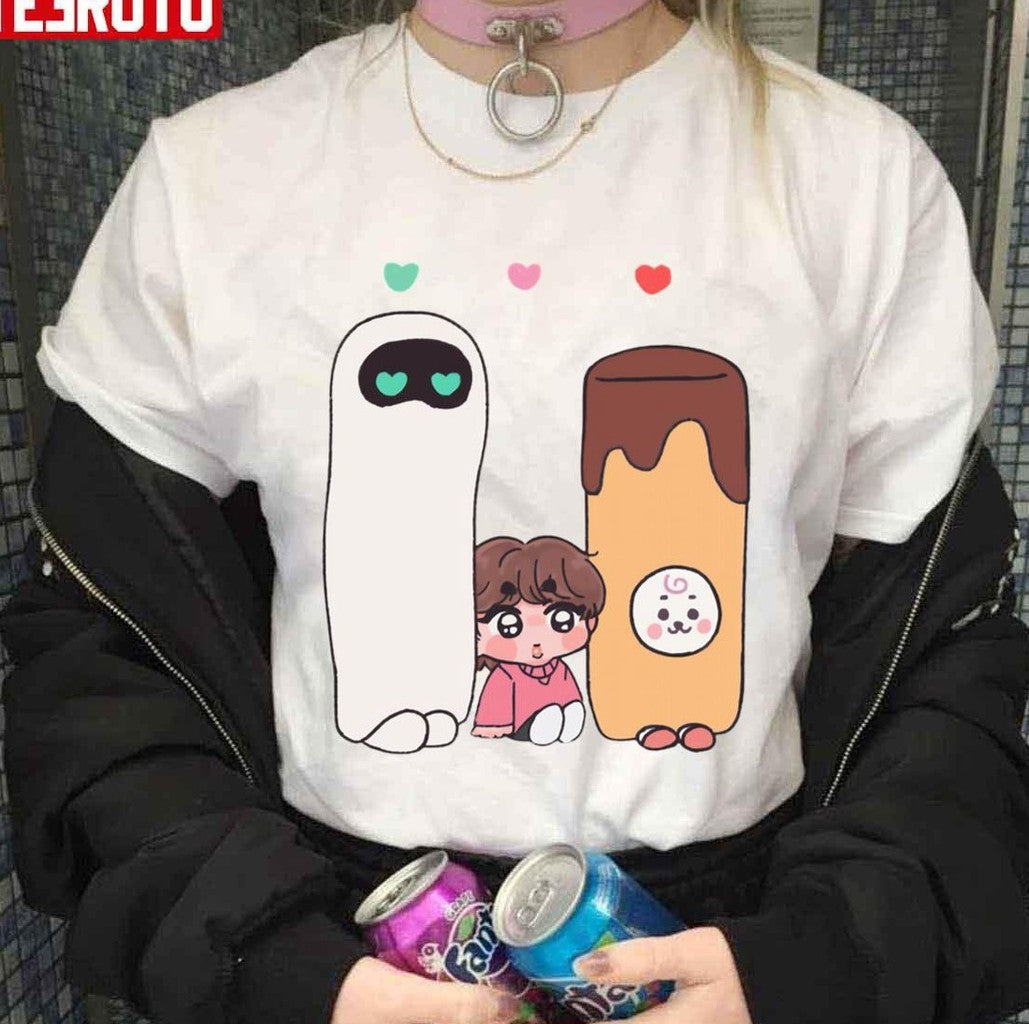 Rj, Wooteo With Bts Jin The Astronaut Chibi ArtUnisex Hoodie