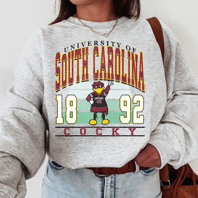 South Carolina Gamecocks Vintage College NCAA Sweatshirt, Vintage Football Sweatshirt NCAA, Classic Sport Sweatshirt, Gifts For Football Fan Sport