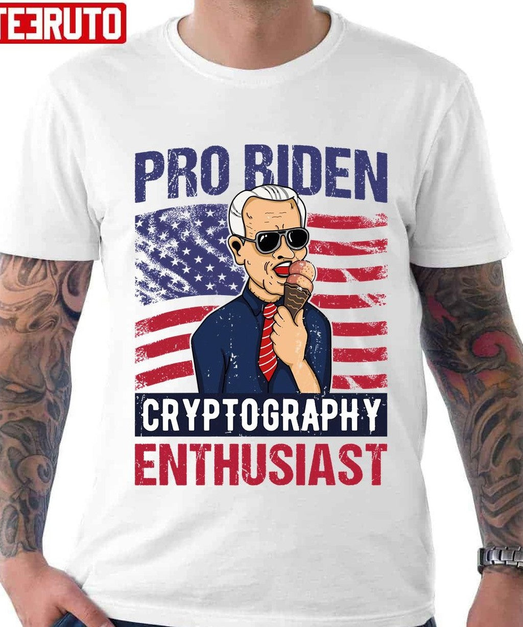 Pro Biden Cryptography Enthusiast Americab Flag Unisex T-Shirt