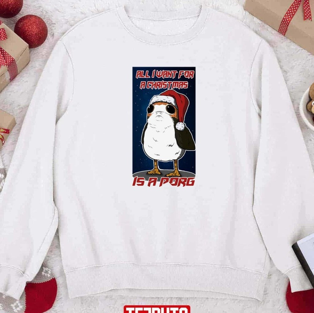 Porg Fan Made Christmas &amp; Prints Unisex Sweatshirt