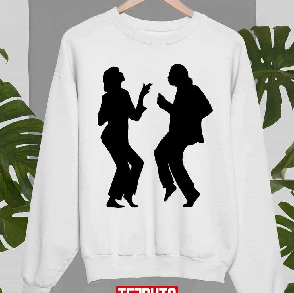 Pulp Fiction Dancing Happy Halloween Vintage Graphic Unisex Sweatshirt