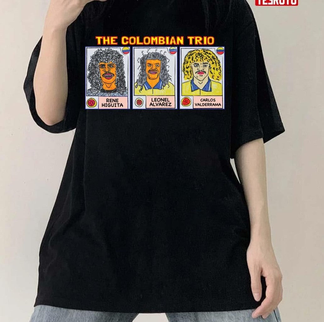 The Colombian Soccer Legend Carlos Valderrama Rene Higuita And Leonel Alvarez Caricature Unisex Sweatshirt