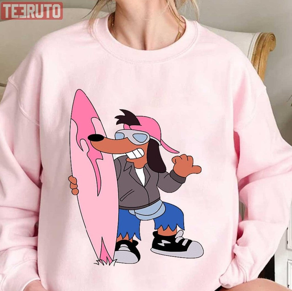 Poochie Cool Surfing Art Unisex T-Shirt