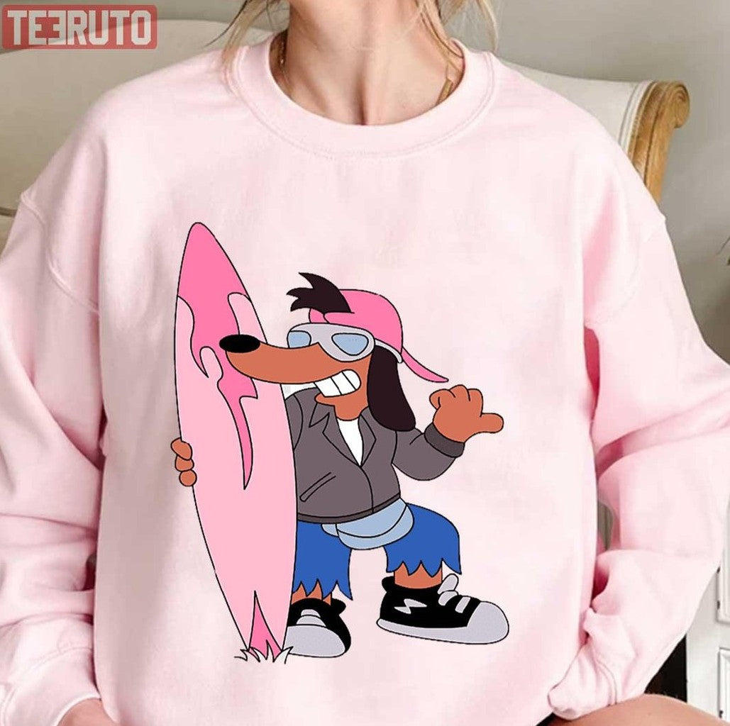 Poochie Cool Surfing Art Unisex T-Shirt