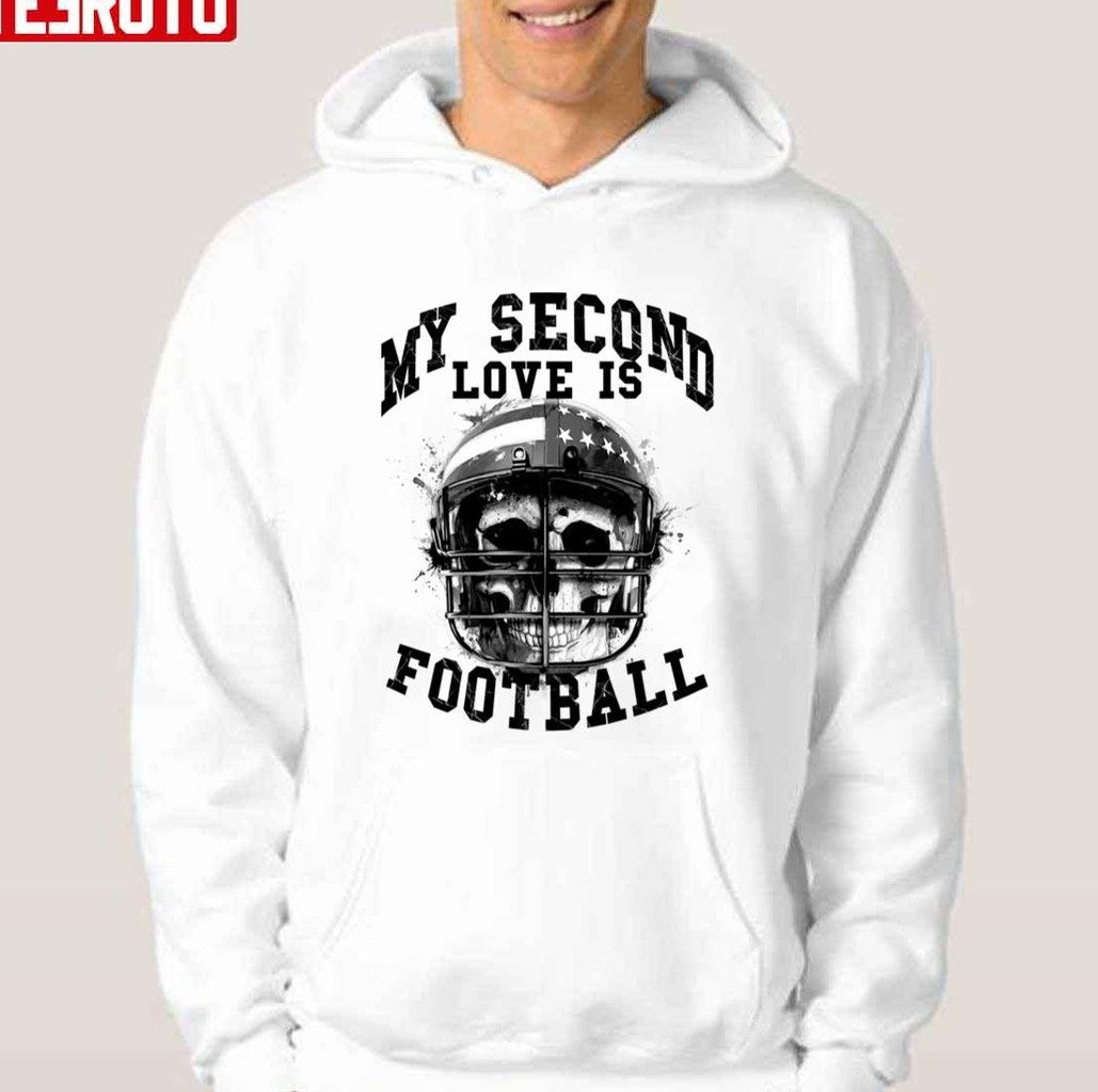 My Second Love Is Football Skull Design Unisex T-shirt