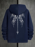 Men's Angel Wings Print Hoodie, Fashion Casual Regular Fit, Drawstring Pocket Sweatshirt for Outdoor Daily Wear, Spring & Fall StyleÂ 