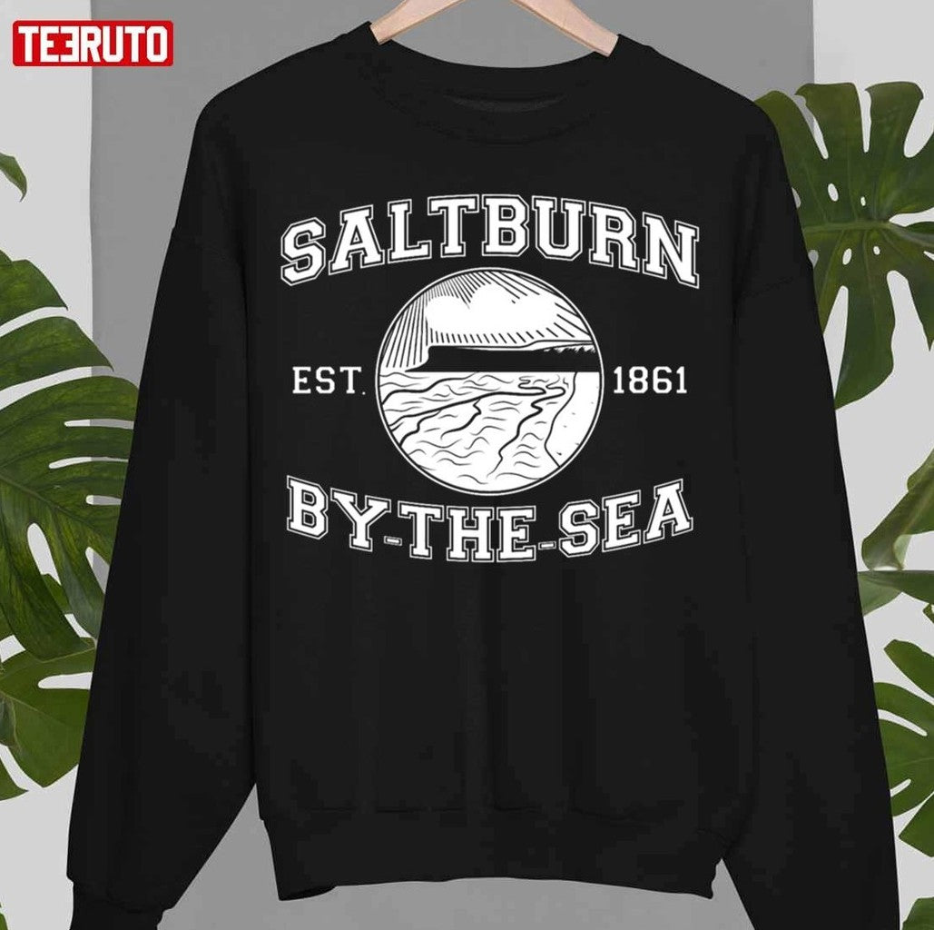 Ndvh Saltburn By The Sea Est 1861 White Print Unisex Sweatshirt