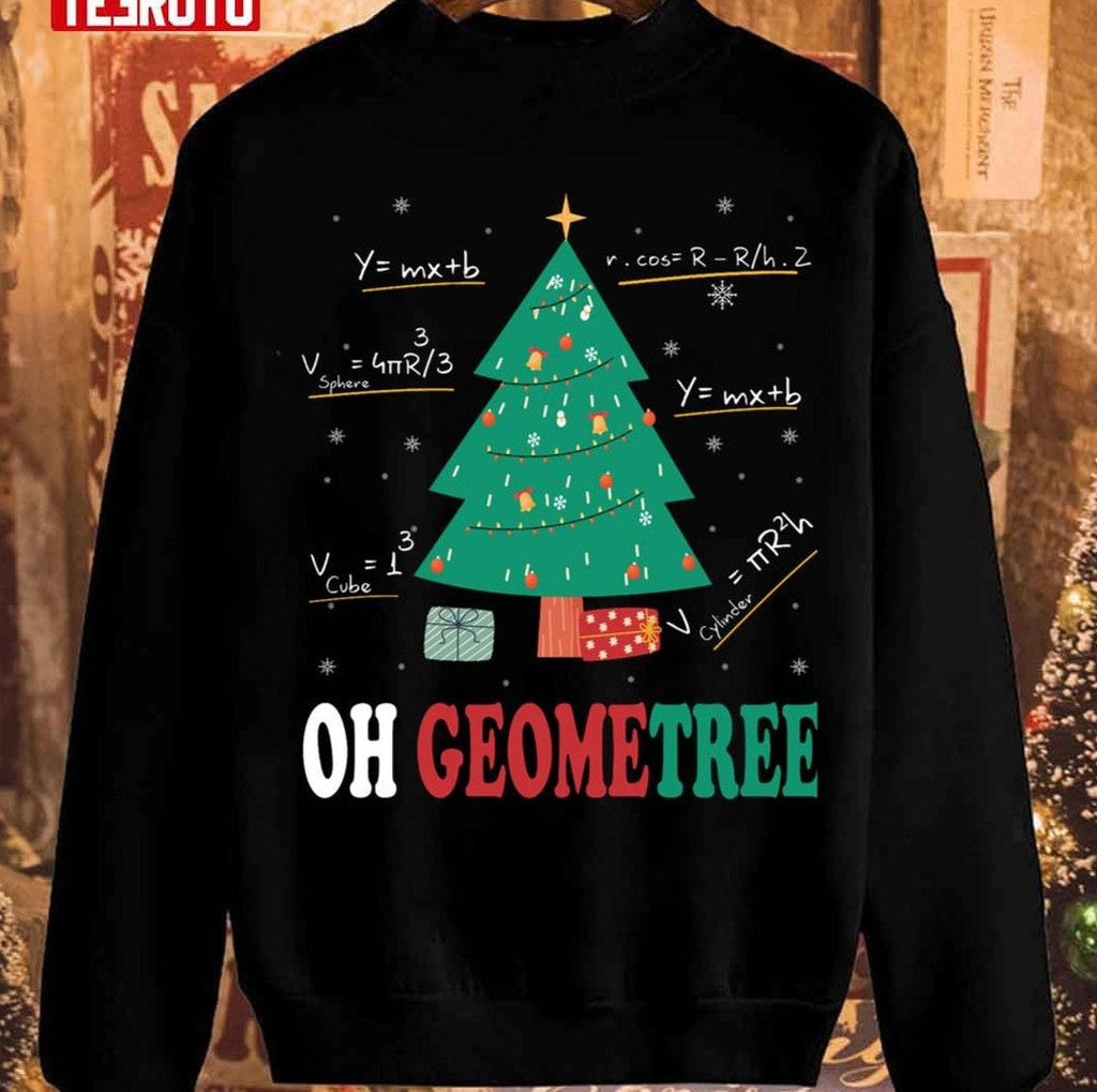 Teacher Math Christmas Geometree Unisex Sweatshirt