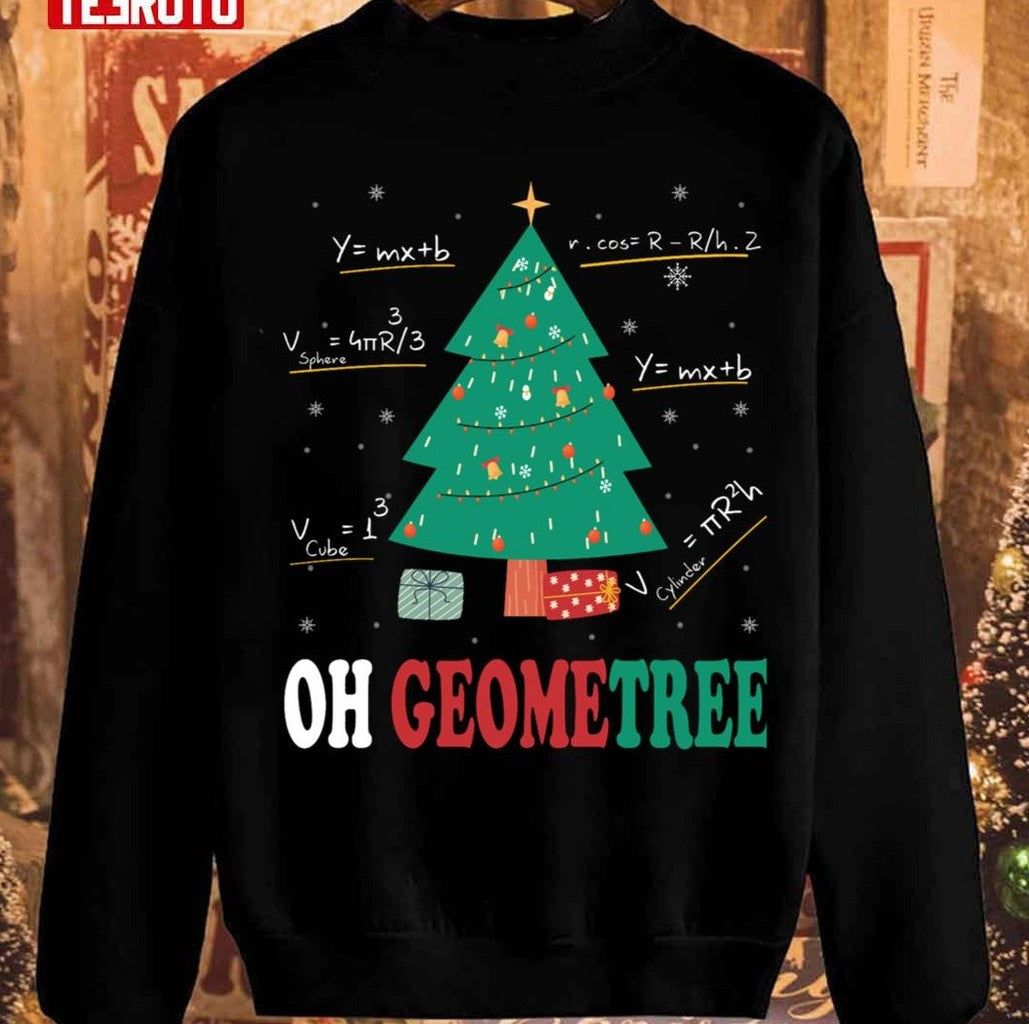 Teacher Math Christmas Geometree Unisex Sweatshirt