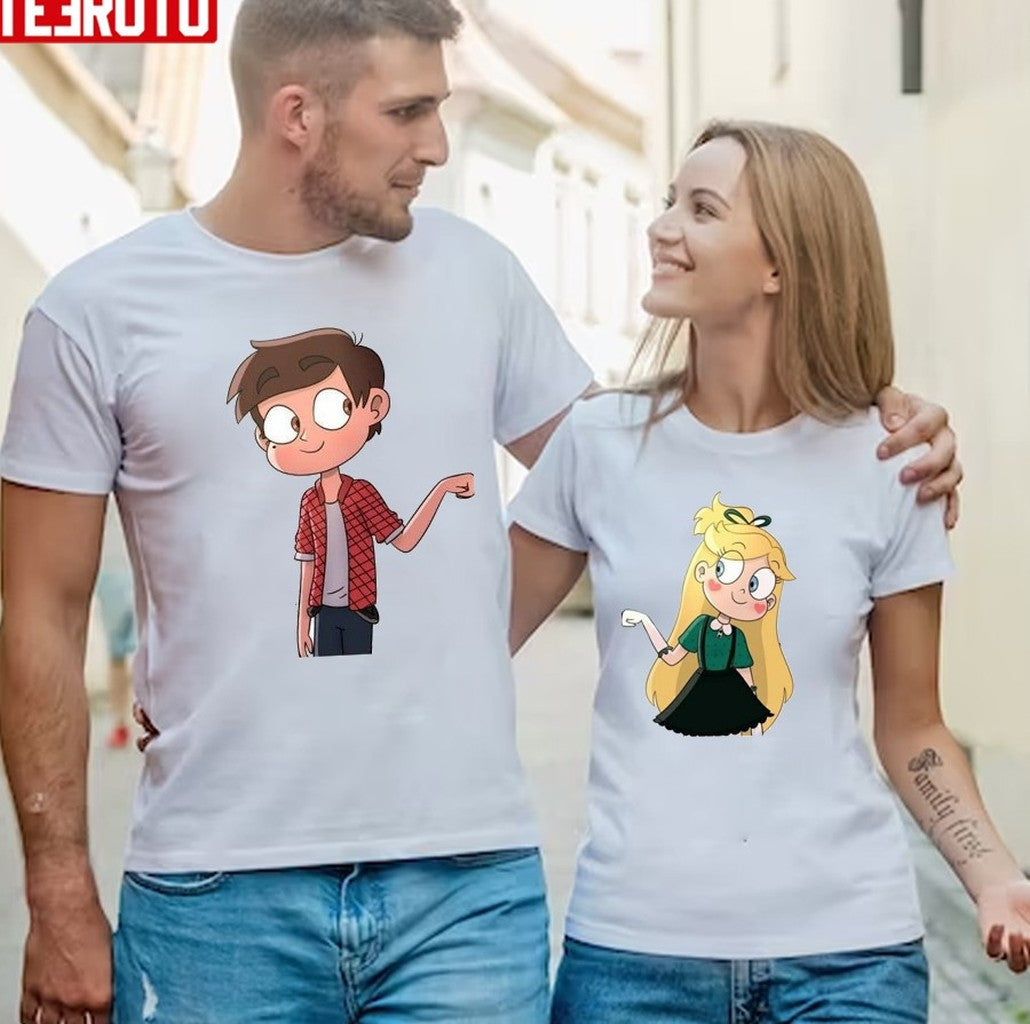Star Vs The Forces Of Evil Couple Design Valentine's Day Unisex T-Shirt