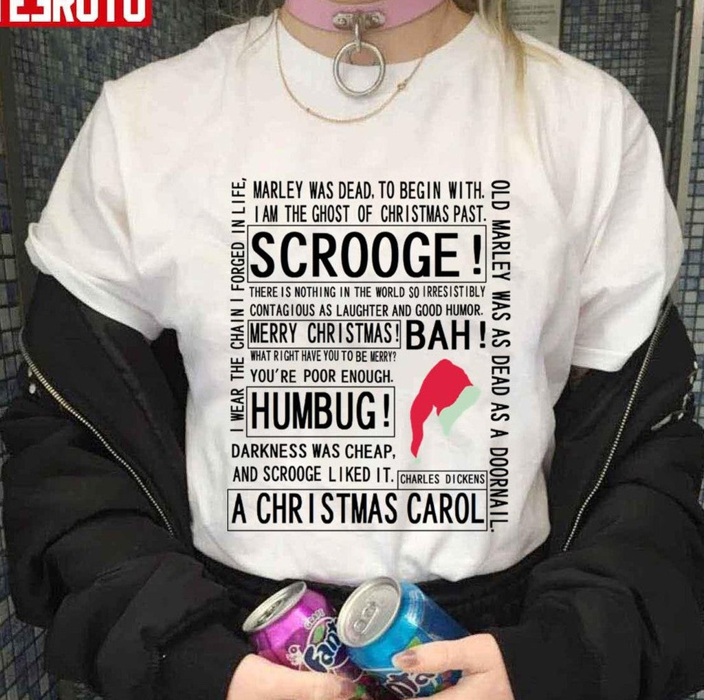Scrooge A Christmas Carol Typographic Unisex Sweatshirt