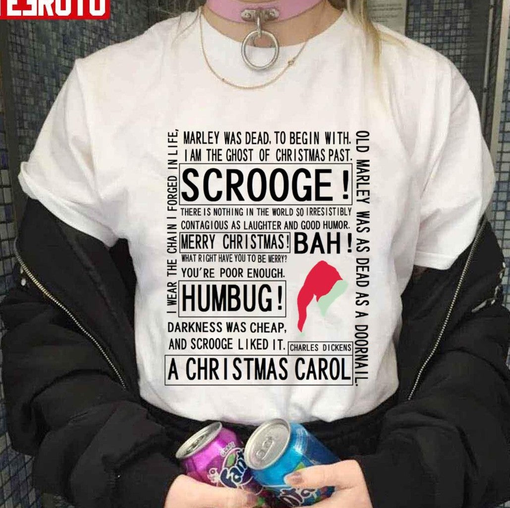 Scrooge A Christmas Carol Typographic Unisex Sweatshirt