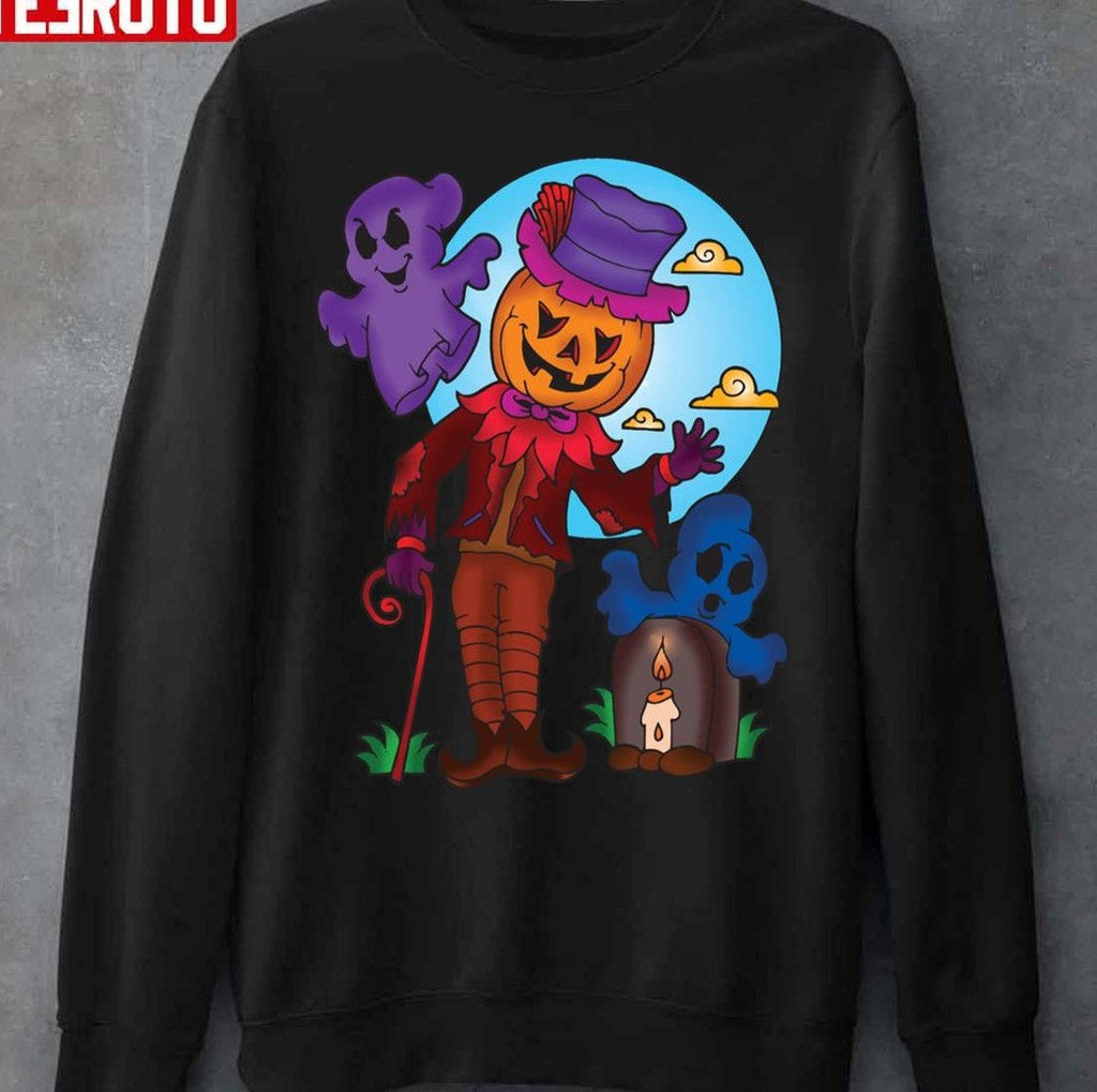 Team Halloween Dracula Pumpkin Boo Ghosts Art Unisex Sweatshirt