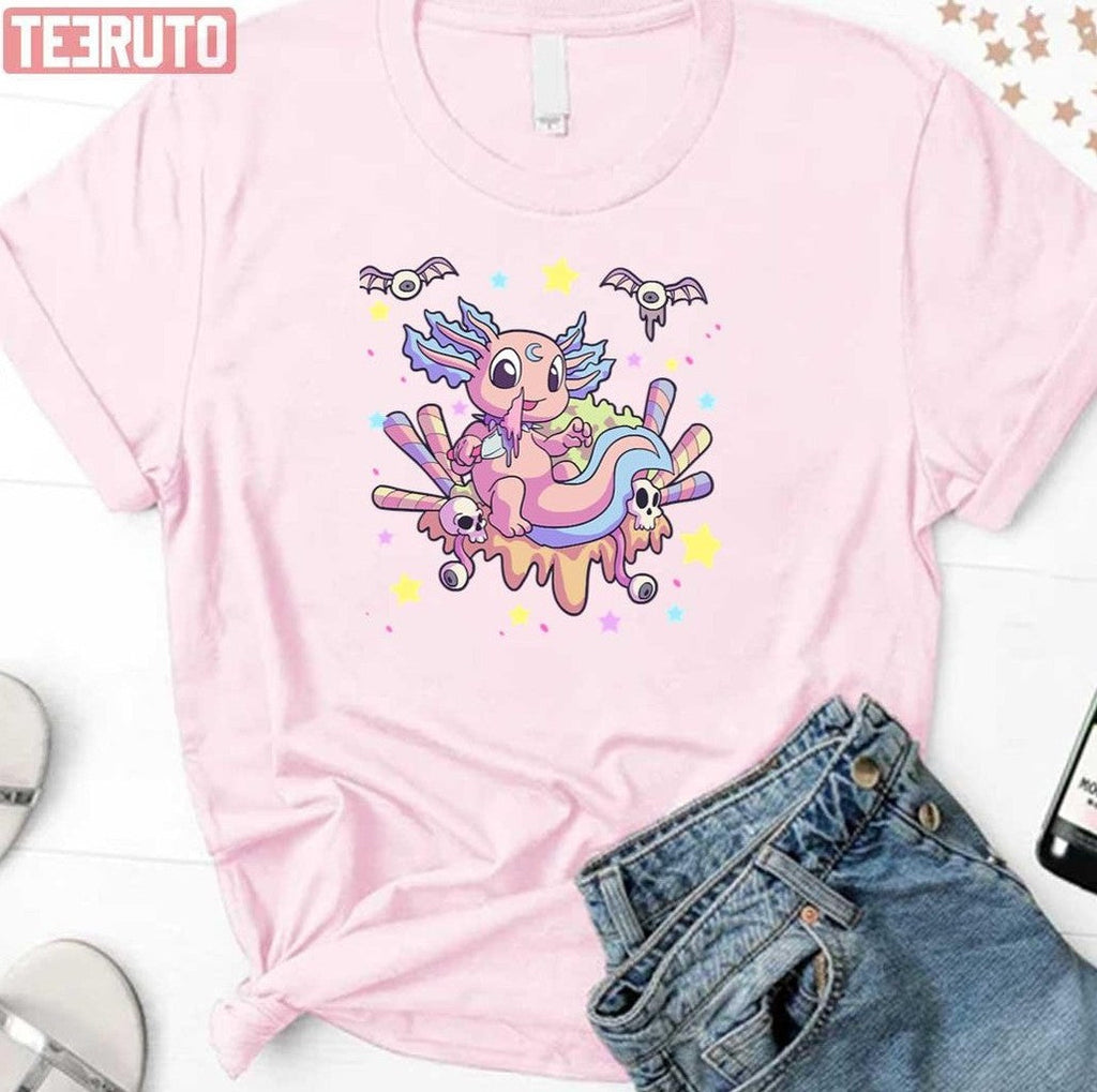 Pastel Goth Cute Creepy Axolotl Gothic Kawaii Menhera Wiccan Unisex Sweatshirt