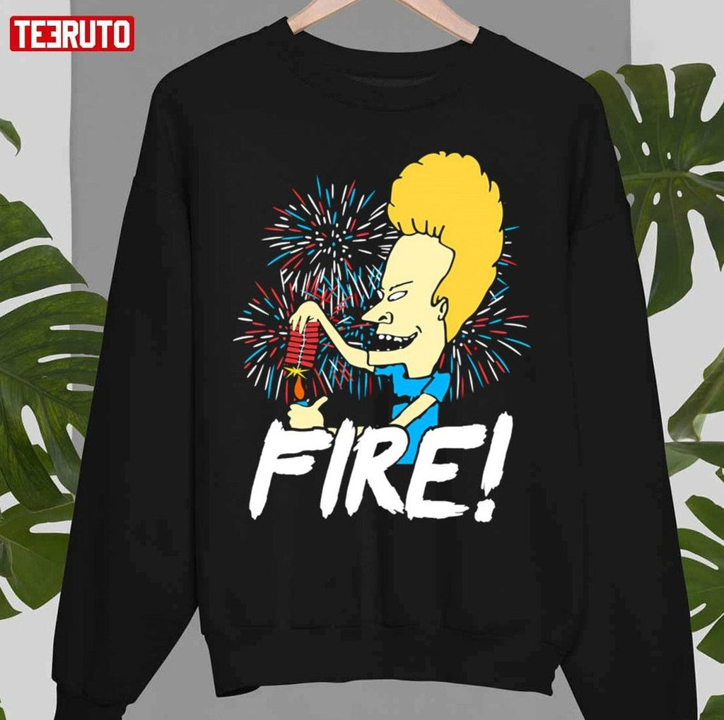 Beavis Fire 4th Of July Funny Unisex T-Shirt