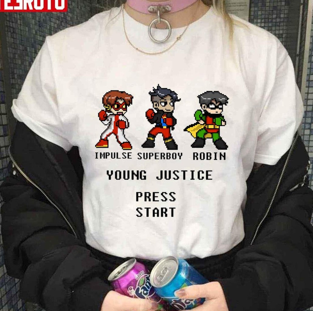 Press Start Game Young Justice Go Unisex T-shirt