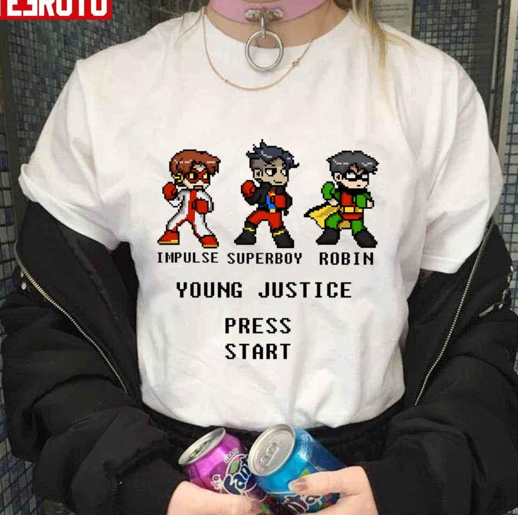 Press Start Game Young Justice Go Unisex T-shirt