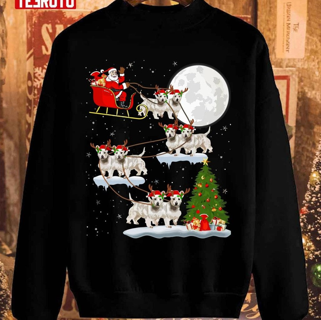 Santa With Dogs Westie Christmas Tree Dog Unisex Sweatshirt