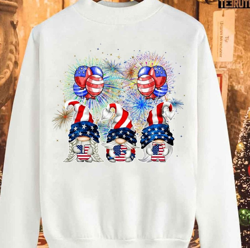 4th Of July Patriotic Gnomes Summer Unisex Sweatshirt