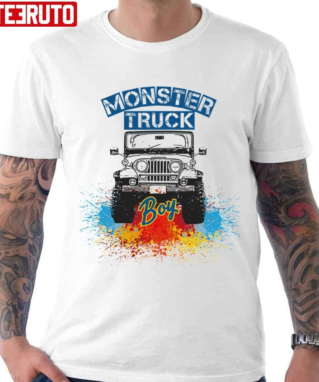 Monster Truck Boy Monster Truck Dad Unisex T-Shirt
