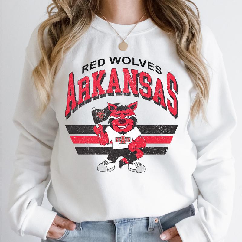 Arkansas State Red Wolves Vintage Football NCAA Sweatshirt, Vintage Sweatshirt NCAA, Classic Sport Sweatshirt, Gifts For Football Fan Sport
