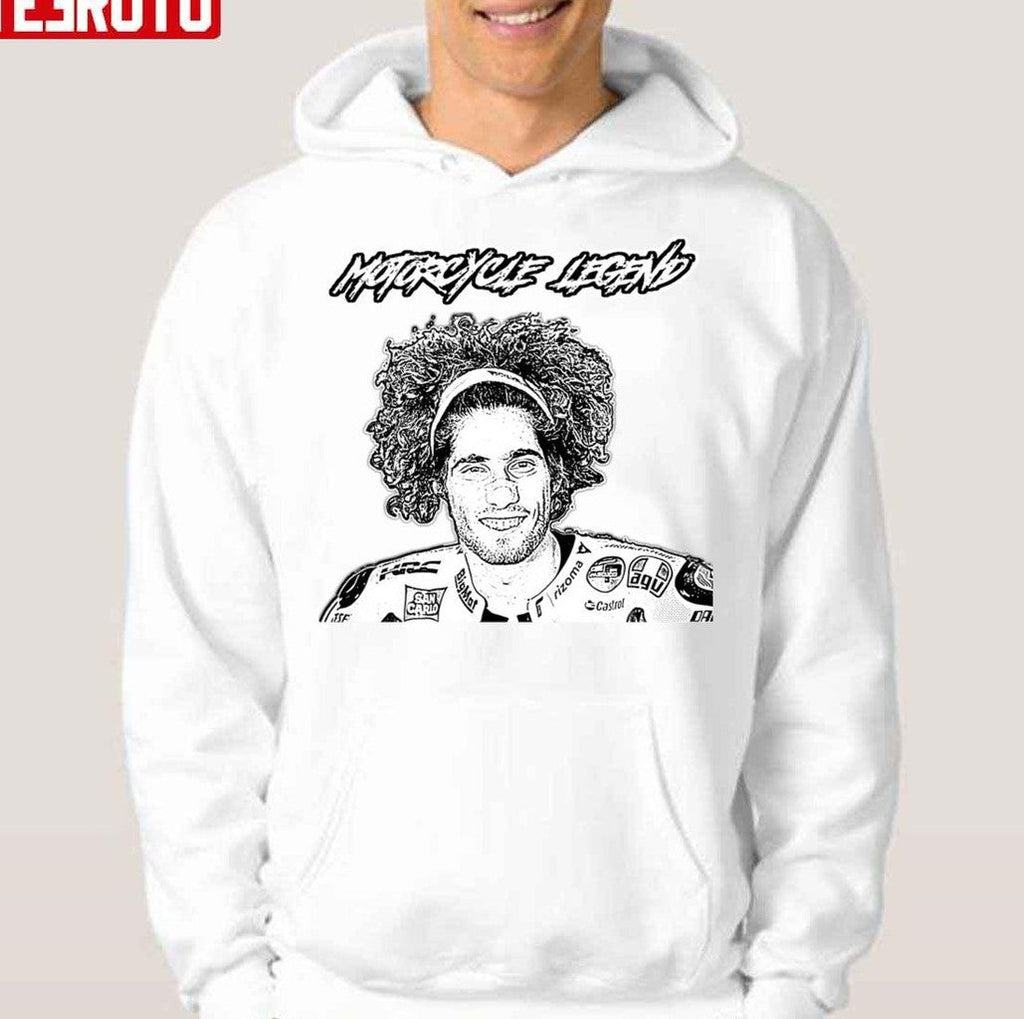 Black And White Design Marco Simoncelli 'super Sic' Motorcycle Legend Unisex T-Shirt