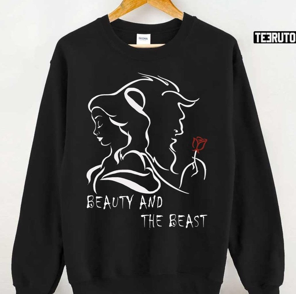 Beauty And The Beast Silhouette Art Unisex T-Shirt