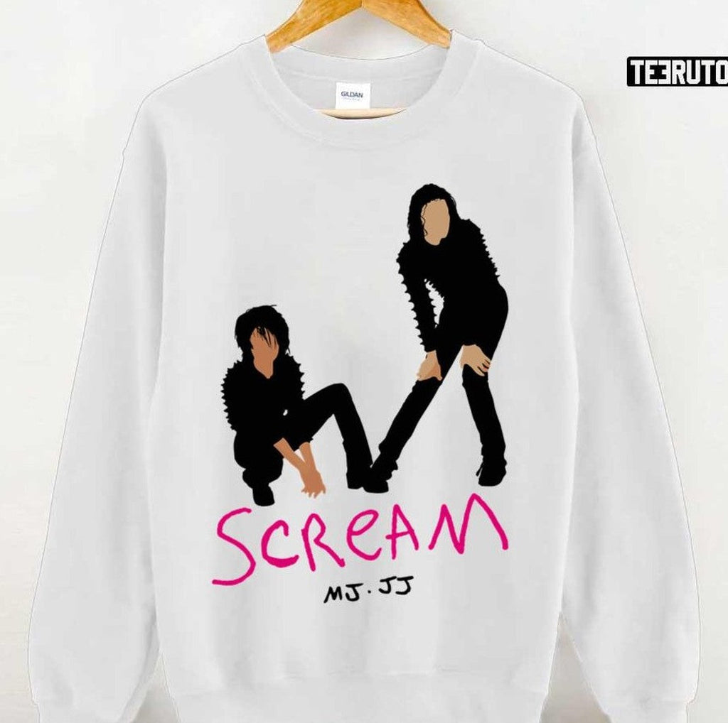 Scream Mj &amp; Jj Silhouettes Magenta Michael Jackson &amp; Janet Jackson Unisex T-shirt