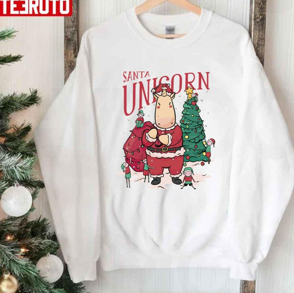 Santa Unicorn Christmas Santa Claus Sweatshirt