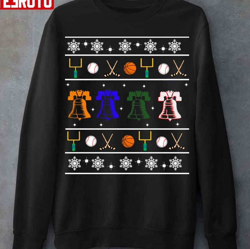Philly Bells Christmas Pattern Unisex T-Shirt