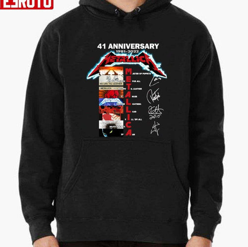 41 Anniversary Metalica Band 1981 2022 Signatures Unisex T-Shirt